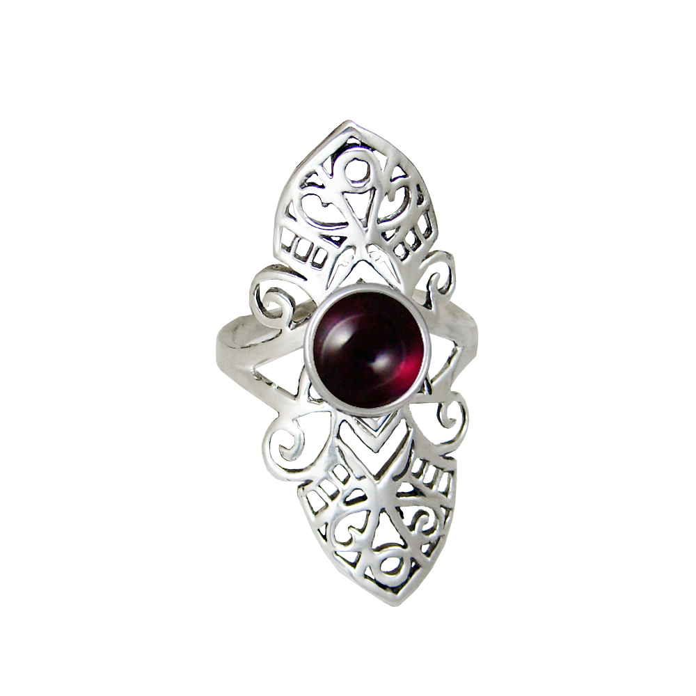 Sterling Silver Filigree Ring With Garnet Size 7 Sterling Silver Filigree Ring With Garnet Size 7
